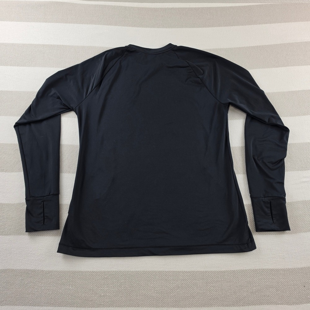 Nike Pro Dri-FIT Training Top Women Large Black Excellent Long Sleeve Thumbhole - Picture 2 of 7